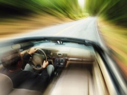 speeding convertible