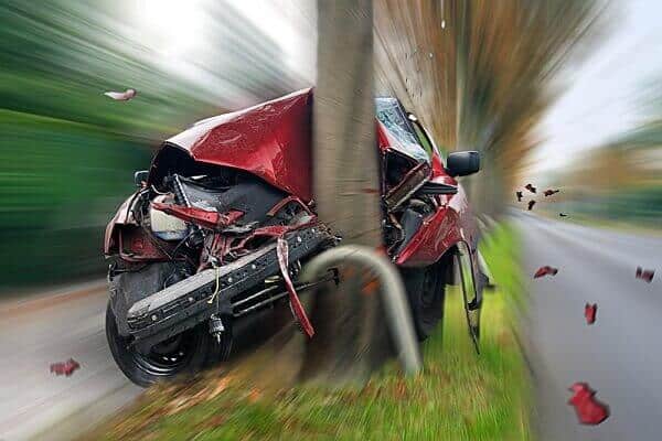 accidente de tráfico de un solo vehículo