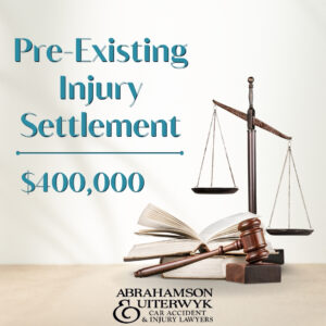 Aggravated injury settlement
car accident aggravated pre-existing condition settlement
pre existing neck injury settlement
aggravated arthritis settlement