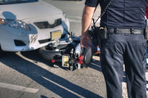 When is a motorcyclist at fault for an accident