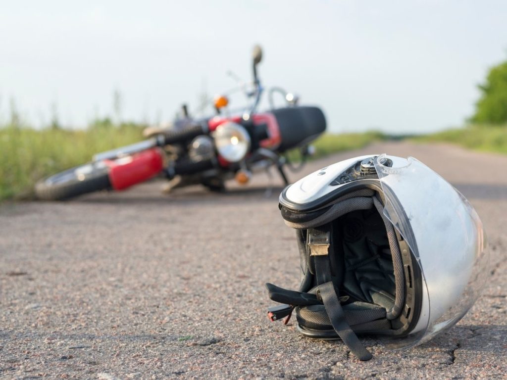 palm harbor motorcycle accident attorney - motorcycle and helment laying in road