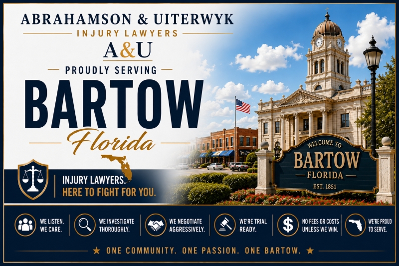 Abrahamson & Uiterwyk Car Accident and Personal Injury Lawyers serves Bartow, Florida.