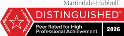 Martindale Hubbell Distinguished Award Badge 2026 for Erik G. Abrahamson in Tampa, Florida